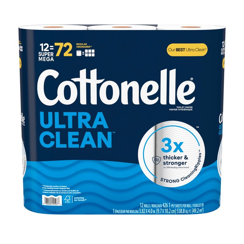 Cottonelle Ultra Clean Strong Toilet Paper, 3 of 17