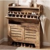 Shoe Cabinet with 2 Flip Drawers, Freestanding Shoe Cabinet Organizer with Metal Legs for Entryway Narrow Shoe Rack Cabinet - 3 of 4