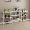 Breighton Home 32.5" Xtra Storage 3 Tier Wide Folding Metal Shelves with Set of 3 Deluxe Extension Shelves in White - 2 of 4