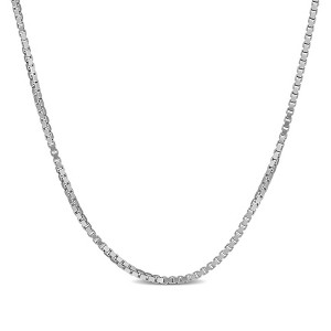 EVERLY JEWELRY | Sterling Silver 0.8mm Box Link Chain Necklace- Multiple Chain Length Options - 1 of 4
