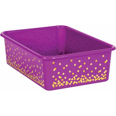 Teacher Created Resources Purple Confetti Large Plastic Storage Bin (Pack of 2)