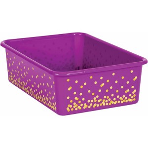 Teacher Created Resources Purple Confetti Large Plastic Storage Bin (Pack of 2) - 1 of 1