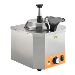 VEVOR Electric Cheese Dispenser with Pump, 2.4L Commercial Hot Fudge Warmer, Stainless Steel Heated Pump Dispenser, 86-230℉ Temp Adjustable, Silver - 1 of 4