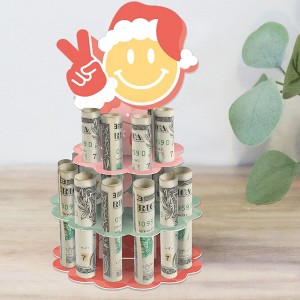 Big Dot of Happiness Groovy Christmas - DIY Pastel Holiday Party Money Holder Gift - Cash Cake - 1 of 4