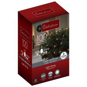 Celebrations Stay Shine Incandescent Mini Clear/Warm White 100 ct Net Christmas Lights 6 ft. - 1 of 1