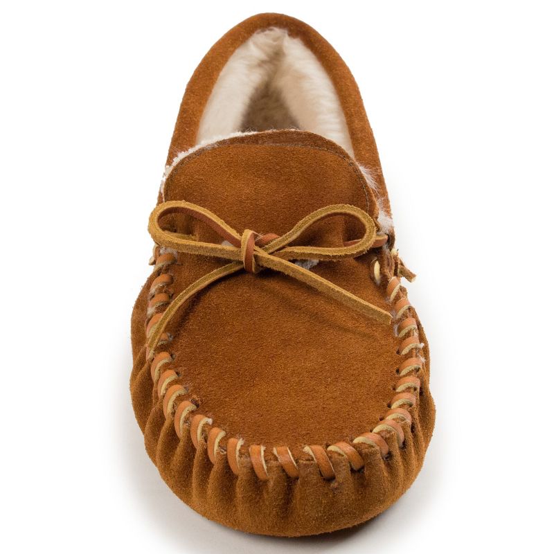 Minnetonka Men's Suede Pile Lined Softsole Moccasin Slippers, 2 of 5