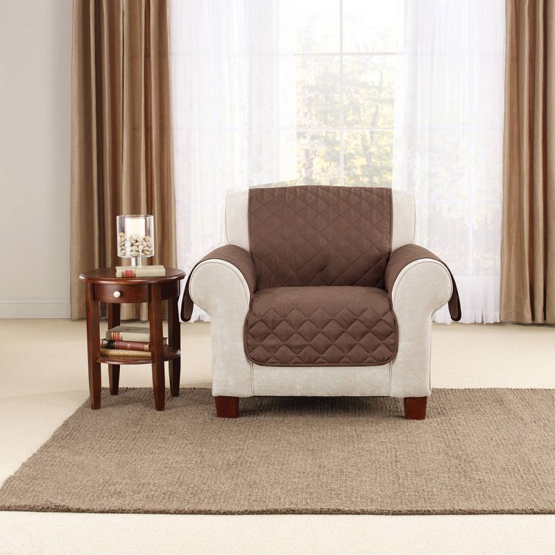 Reversible Chair Furniture Protector Light Brown/Chocolate - Sure Fit, 3 of 6