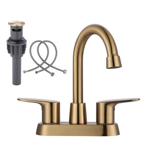 WOWOW 4 in. Centerset Double Handle High Arc Bathroom Faucet - 1 of 4