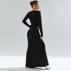 Coolmee Women's Maxi Bodycon Dress Sexy Long Sleeve Square Neck Lounge Tight Slim Evening Party Long Dresses - 2 of 4