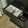 Resenkos 72" Kitchen Pantry Storage Cabinet, Traditional Freestanding Cupboard with 4 Doors and 2 Adjustable Shelves, Large Central Drawer, X-Frame, - 2 of 4