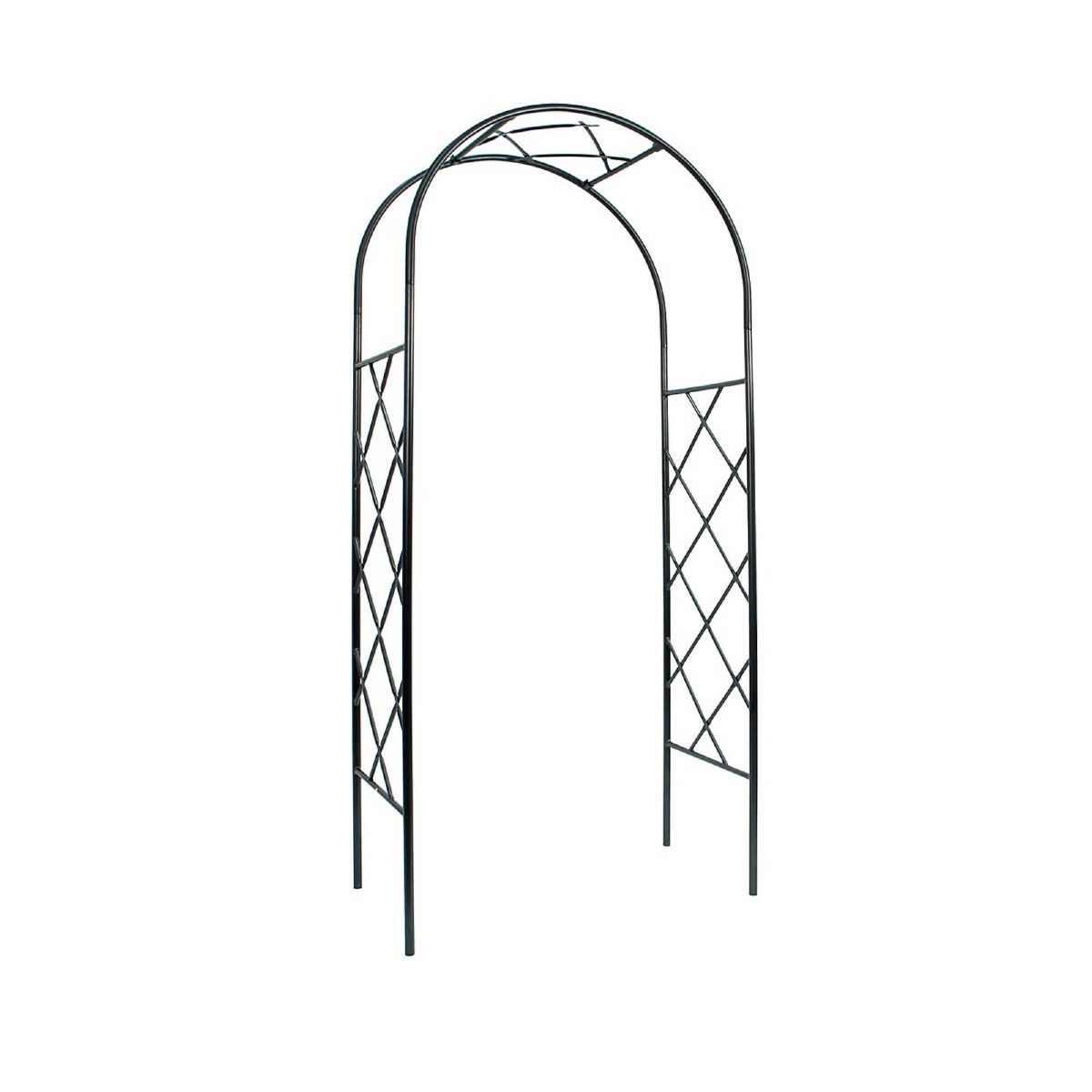 Achla Designs 92" Elegant Handcrafted Lattice Iron Garden Arbor