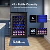 Simzlife 45 Bottle/4.5 cu. ft. Wine Fridge, Built-in Wine Refrigerator with Digital Temperature, Quiet Operation, Stainless Steel Glass Door, Black - 3 of 4