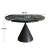Versatile Dining Table with Marble-Pattern Stone Top & Steel Base - 3 of 4