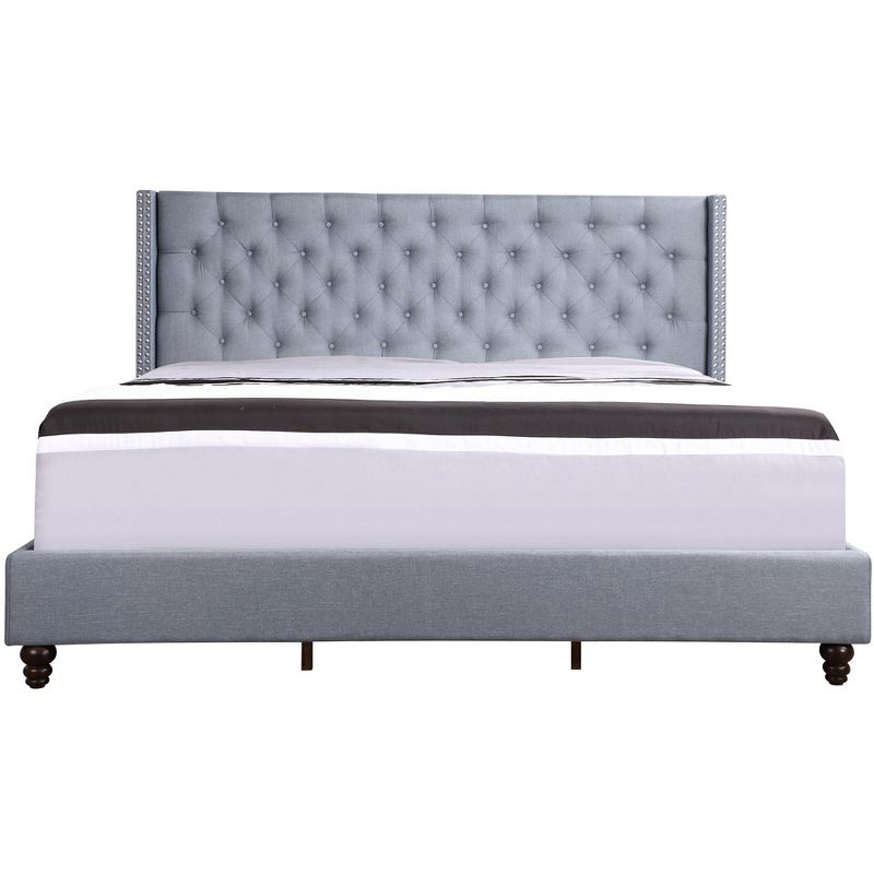 Passion Furniture Julie Tufted UpholsteLow Profile King Panel Bed, 2 of 8