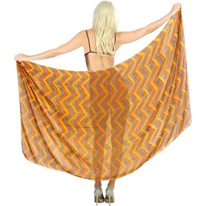 LA LEELA Women's Summer Beachwear Sarong Bikini Wraps Swim Cover Up Skirt Wrap Swimwear Swimsuit Beach Coverups for Women One Size Multi,Chevron - 1 of 4