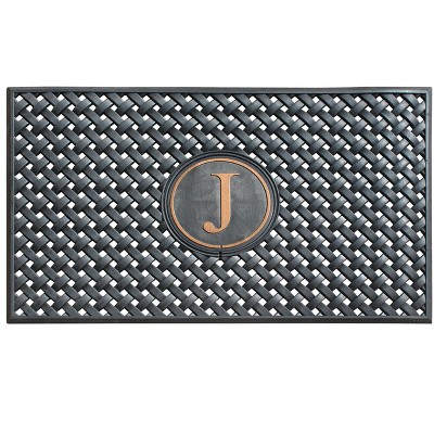 A1HC Natural Rubber Large Monogrammed Door Mat 24" x 39" Scrapes Shoes Clean of Dirt & Grime Doormat