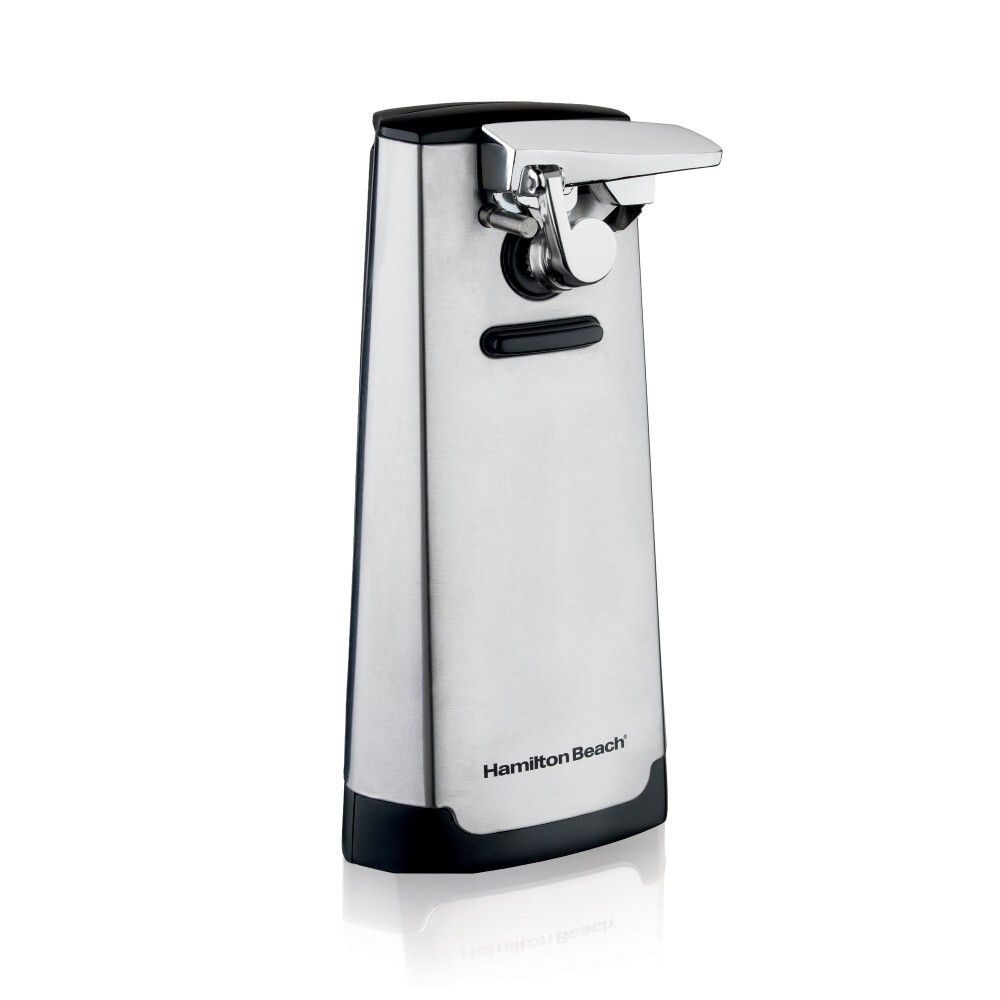 Hamilton Beach Can Opener: Electric, Freestanding, Silver, Metal, 1 Year Warranty, 9" Height, 4.6" Width, 1.79 lbs
