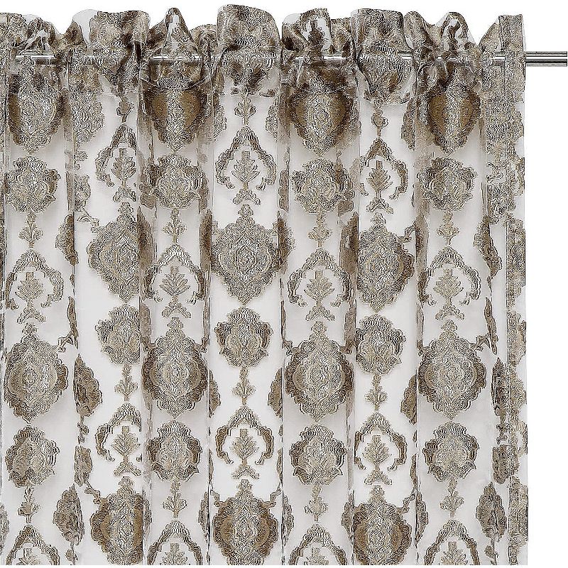 Moroccan Accents by Kate Aurora 1 Piece Rod Pocket Clipped Elegant Sheer Curtain Panel, 2 of 6