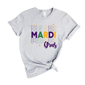 Simply Sage Market Women's Mardi Gras Stacked Short Sleeve Graphic Tee - 1 of 3