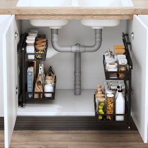 Carbon Steel Bathroom Organization Pull-Out Basket Under The Sink Storage Rack Storage Cabinet Storage Rack Pull-Out - 1 of 1