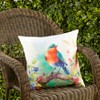 Saro Lifestyle Charming Perched Bird Outdoor Pillow with Poly Fill, 18"x18", Multicolored - 4 of 4
