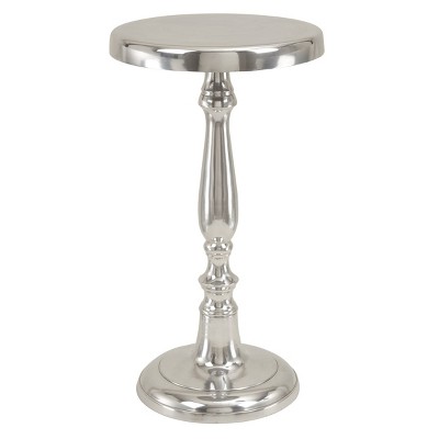 Metal Pedestal Accent Table Silver - Olivia & May