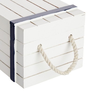Nautical White and Blue MDF Rectangular Jewelry Boxes Set