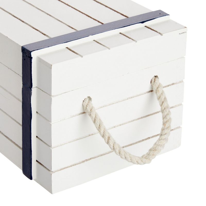 Juvale 3-Pack Wooden Jewelry Boxes Set with Handles, Nautical and Beach Decor (3 Sizes), 5 of 9