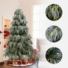 LuxenHome 7Ft Snow-Flocked Downswept Branches Artificial Christmas Tree with Multi-Color Lights Green - 3 of 4