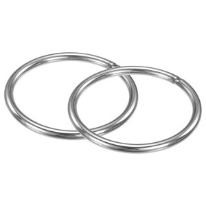Unique Bargains Dream Catcher Stainless Steel Macrame Wreath Floral Round Metal O Rings 2 PCS - 1 of 4