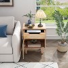 Natural Wood Nightstand Bedside Table Bedroom Living Room - 2 of 4