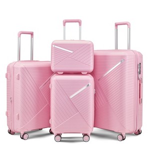Kumasinova Premium PP Hardshell Suitcase Sets,4 Pcs Expandable Lightweight Spinner Luggage with TSA Lock,Airline-Approved,14/20/24/28" - 1 of 4