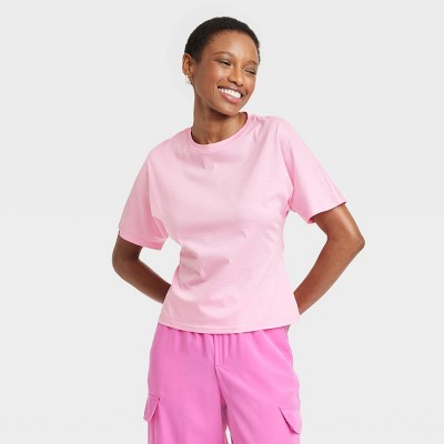 Women's Slim Fit Short Sleeve Seamless Baby T-shirt - A New Day™ Pink 3x :  Target