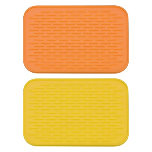 Unique Bargains Dish Drying Mat Set Under Sink Drain Pad Heat Resistant  Suitable For Kitchen 2 Pcs Gray : Target