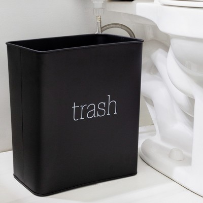 Black Enamel 3.5 Gallon Modern Farmhouse Trash Can