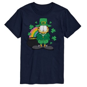 Men's - Garfield - Garfield Rainbow Shamrocks Patrick's Day Short Sleeve Graphic T-Shirt - 1 of 4