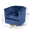 GDFStudio Blairmont Modern Velvet Tufted Swivel Club Chair - 3 of 4