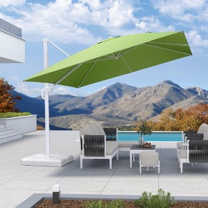 PURPLE LEAF Patio Umbrella White Cantilever Offset Umbrella Square Outdoor Umbrella with 360-degree Rotation for Garden Deck Pool - 1 of 1