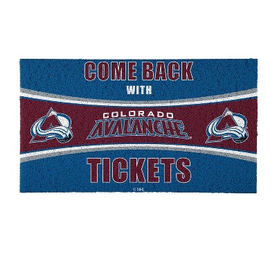 Evergreen Come Back with Tickets Colorado Avalanche 28" x 16" Woven PVC Indoor Outdoor Doormat