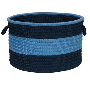 Colonial Mills Color Block Round Basket - Navy Blue 24"x24"x14" 100% Polypropylene Round - 1 of 1
