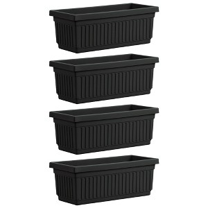 HC Companies 30 Inch Long Fluted Plastic Venetian Garden Window Container Planter Box for Succulents, Indoor or Outdoor Flowers (4 Pack) - 1 of 4