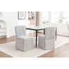 Gulches Gray Linen Dining Chairs Set of 2 Modern Fabric Side Chairs with Padded Seat and Backrest for Dining Room Kitchen and Living Room - 2 of 4