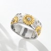 Ross-Simons Diamond Sunflower Ring in Sterling Silver and 18kt Gold Over Sterling - 4 of 4