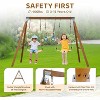 JOYMOR Kids 3-10 DIY A-Frame Swing Set Outdoor Playset Heavy-Duty Metal Frame Cedar Wood - 3 of 4