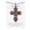 Anna-Kaci Colorful Stained Glass Rhinestone Cross Pendant Necklace Gift Message Card & Envelope Faith Jewelry Gifts - 2 of 4