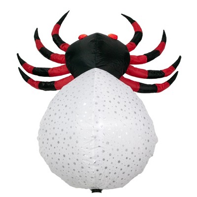 50-Inch White and Black Pre-lit Inflatable Halloween Spider