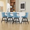 TOBILI Swivel Velvet Bar stools with Button Tufted Decoration and Wooden Legs, Leisure Style Bar Chairs,Set of 2 - 3 of 4