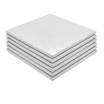 Juvale 6 Pack White 12 Inch Square Cake Boards, Foil Cake Drums Base for Desserts, Cake Decorating, Baking Supplies