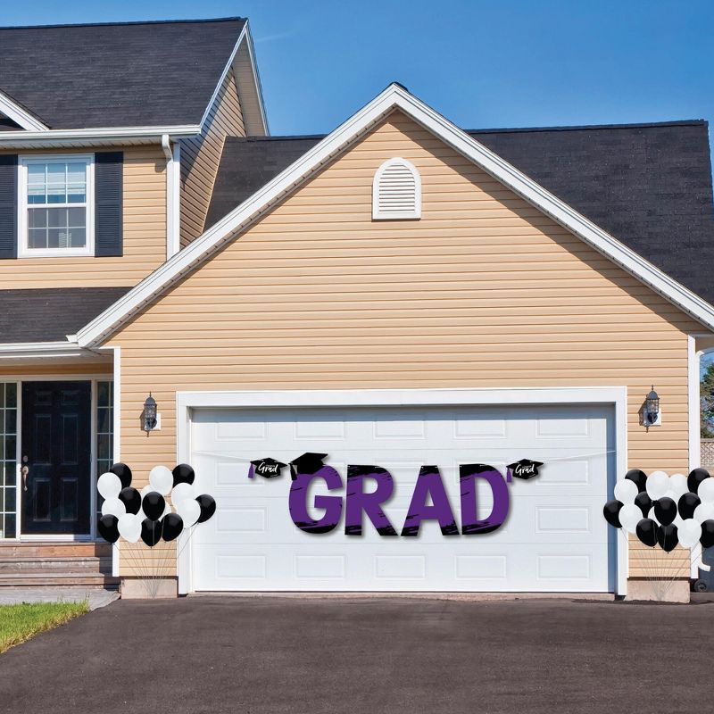 Big Dot of Happiness Purple Grad - Best is Yet to Come - Large Purple Graduation Party Decorations - GRAD - Outdoor Letter Banner, 2 of 8