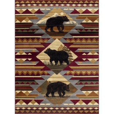 Kumasinova Southwest & Nature Lodge Area Rug – Vibrant for Living Room, Kid & Pet-Friendly, Made in Turkey, Stain-Resistant Door Mat